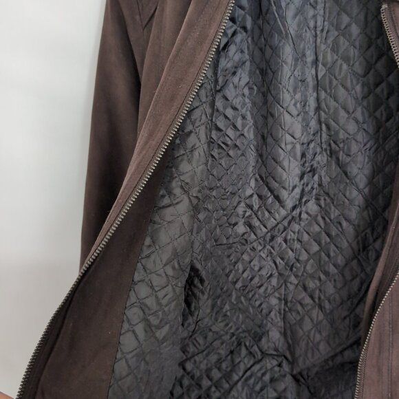 Zara Men's Brown SUEDE Full Zip Aviator Jacket with Button Up Pockets, Size XL - Picture 4 of 13